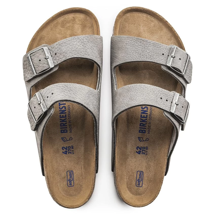 Birkenstock Arizona Nubuck Leather Desert Buck Whale Gray - Image 6